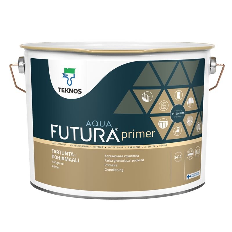 FUTURA AQUA PRIMER tartuntapohjamaali 9 L - Väritupa