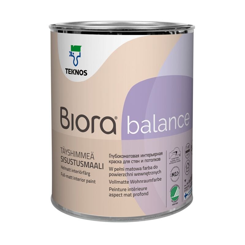 BIORA BALANCE Täyshimmeä sisustusmaali 0,9 L - Väritupa